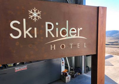 Laser Cut Metal Sign - Ski Rider Hotel