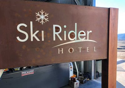 Laser Cut Metal Sign - Ski Rider Hotel