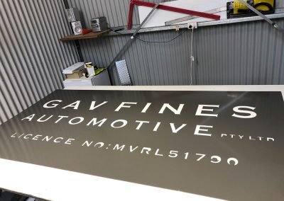 Powder Coated Sign - Gav Fines Automotive